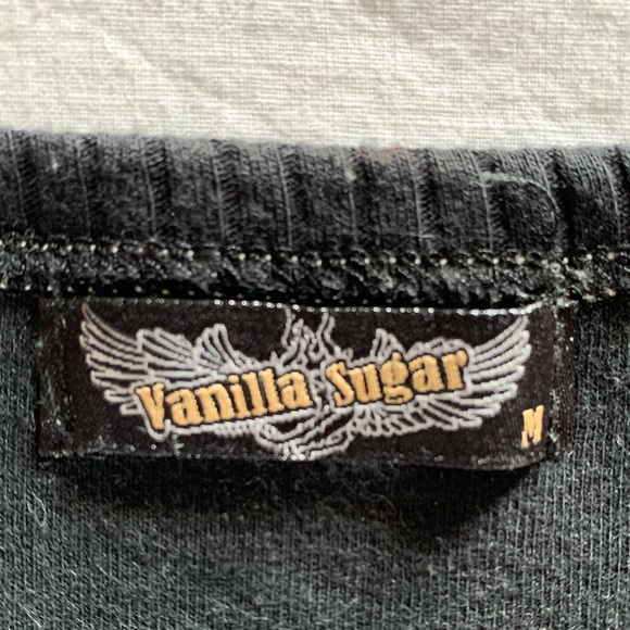 Vanilla Sugar | M | Black & blue patterned round neck short sleeve top - Picture 4 of 4